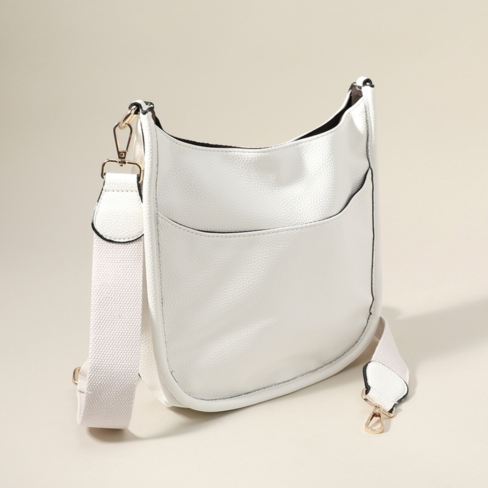 White Leather Cross Body Bag Purse Casual Womens Fashion Accessories Statement